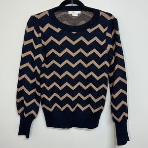 Boden Chevron Metallic Sweater Size 6